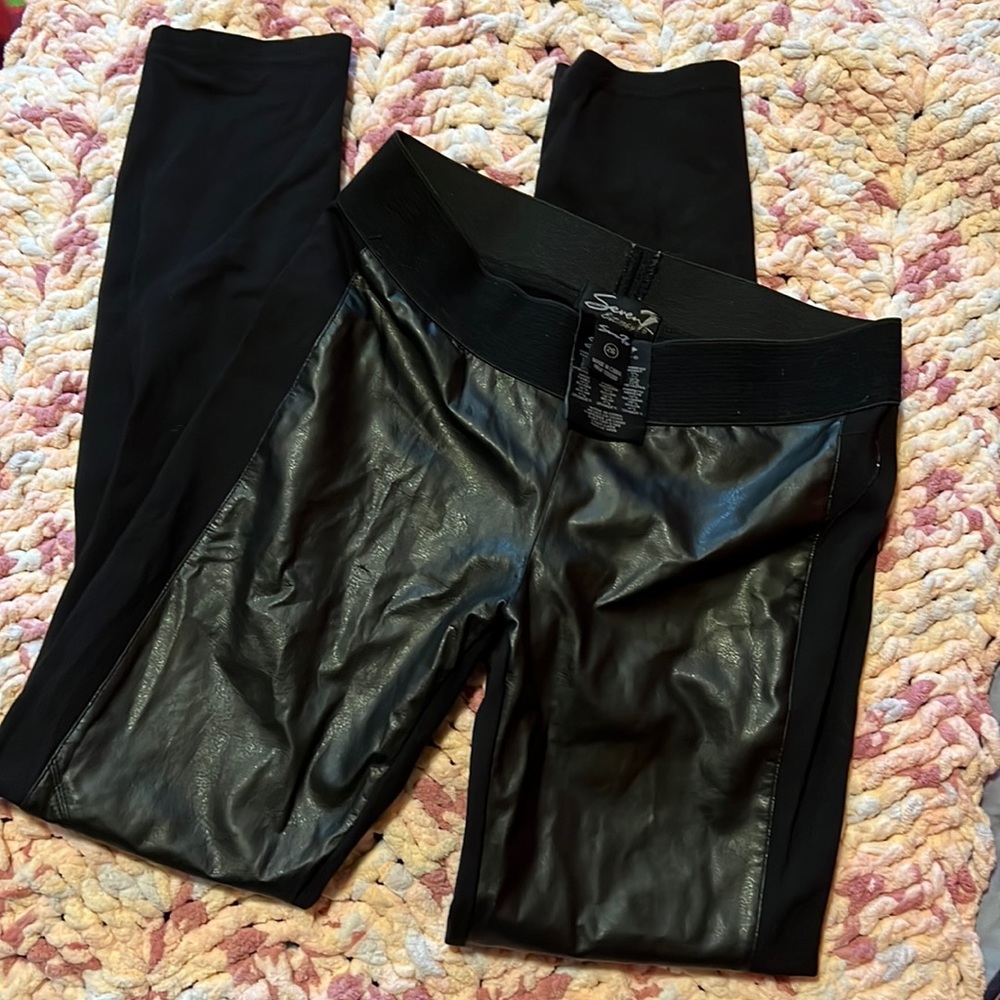 Faux leather black leggings size 26